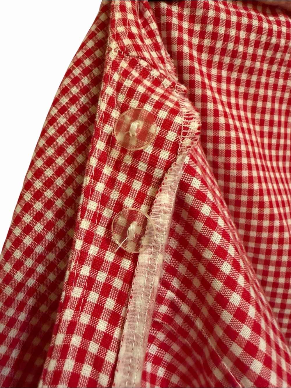 Barbara Gerwit Vintage 80s Red White & Blue Gingham Wrap Skirt Cotton Medium - Picture 6 of 7